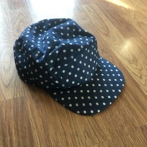 Adjustable Denim Polkadot Baseball Cap.